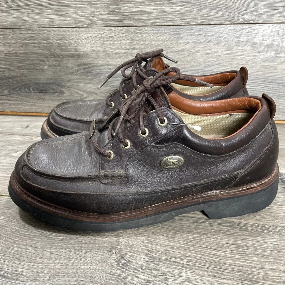 VTG Red Wing Irish Setter Shoes Mens 12 Brown Leather Moc Toe Oxford Work Rugged